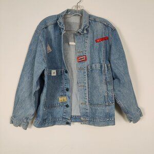 Vintage Jordache Men's Denim Jacket Size Large 100% Cotton Y2K Biker Gorpcore